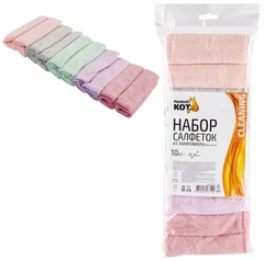 Купить Набор салфеток из микрофибры Рыжий кот MFS-05/10, 25х25 см, 10 шт / Народный дискаунтер ЦЕНАЛОМ