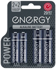 Купить Батарейка AA/AAA Energy Power LR6+LR03/4BL, 2+2 шт / Народный дискаунтер ЦЕНАЛОМ