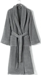 Купить Халат махровый Темно-серый, размер: 52-54, с шалевым воротником / Народный дискаунтер ЦЕНАЛОМ