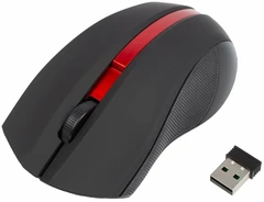 Купить Мышь беспроводная HIPER HOMW-073, черный/красный / Народный дискаунтер ЦЕНАЛОМ