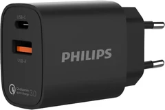 Купить Сетевое зарядное устройство Philips DLP4317CB/70, черный / Народный дискаунтер ЦЕНАЛОМ