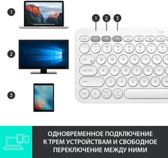Купить Клавиатура беспроводная Logitech K380 Off-white / Народный дискаунтер ЦЕНАЛОМ
