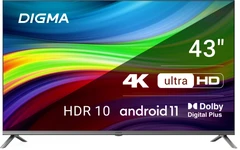 Купить Телевизор 43" DIGMA DM-LED43UBB41 / Народный дискаунтер ЦЕНАЛОМ