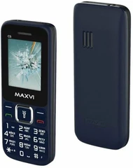Купить Сотовый телефон Maxvi C3i, синий / Народный дискаунтер ЦЕНАЛОМ