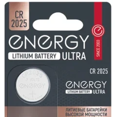Купить Батарейка CR2025 Energy Ultra, 1 шт / Народный дискаунтер ЦЕНАЛОМ
