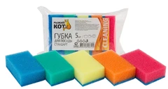Купить Губка для посуды Рыжий кот Стандарт, 5 шт / Народный дискаунтер ЦЕНАЛОМ