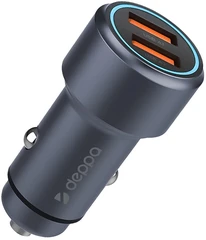 Купить Автомобильное зарядное устройство Deppa 2xUSB-A, серый / Народный дискаунтер ЦЕНАЛОМ