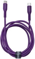 Купить Кабель Philips USB-C - USB-C, 1.2 м, фиолетовый (DLC8701P/74) / Народный дискаунтер ЦЕНАЛОМ