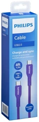 Купить Кабель Philips USB-C - USB-C, 1.2 м, фиолетовый (DLC8701P/74) / Народный дискаунтер ЦЕНАЛОМ