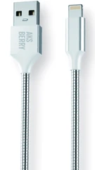 Купить Кабель Aksberry X161 Spring USB-A 2.0 - Lightning, 1 м, 2.4 А, серебристый / Народный дискаунтер ЦЕНАЛОМ