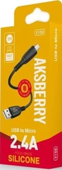 Купить Кабель Aksberry X156 Silicone USB - MicroUSB, 1 м, черный / Народный дискаунтер ЦЕНАЛОМ