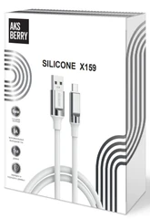 Купить Кабель Aksberry X159 Silicone USB-A 2.0 - USB-C, 1 м, 3 А, белый / Народный дискаунтер ЦЕНАЛОМ