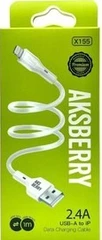 Купить Кабель Aksberry X155 USB - Lightning, 1 м, белый / Народный дискаунтер ЦЕНАЛОМ