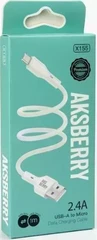 Купить Кабель Aksberry X155 USB - MicroUSB, 1 м, белый / Народный дискаунтер ЦЕНАЛОМ