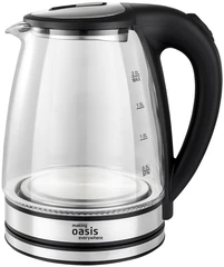 Купить Чайник Oasis K-8GS, серебристый/черный / Народный дискаунтер ЦЕНАЛОМ