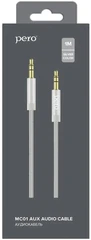 Купить Аудиокабель Jack3.5 -> Jack3.5 (AUX) Pero MC-01, 1.0м, серебристый / Народный дискаунтер ЦЕНАЛОМ