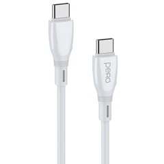 Купить Кабель PERO DC11 PD USB-C - USB-C, 1 м, 3 А, белый / Народный дискаунтер ЦЕНАЛОМ