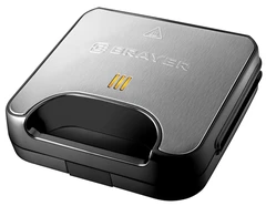 Купить Вафельница BRAYER BR2311, серебристый/черный / Народный дискаунтер ЦЕНАЛОМ