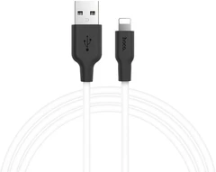 Купить Кабель hoco X21 Plus USB-A 2.0 - Lightning, 1 м, 2.4 А, белый/черный / Народный дискаунтер ЦЕНАЛОМ