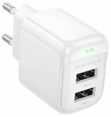 Купить Сетевое зарядное устройство Borofone BAS41A Potential, белый / Народный дискаунтер ЦЕНАЛОМ