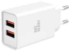 Купить Сетевое зарядное устройство Aksberry T37, белый / Народный дискаунтер ЦЕНАЛОМ