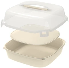 Купить Тортница Альт-пласт АП 772 слоновая кость, 30х30х14 см / Народный дискаунтер ЦЕНАЛОМ