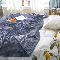 Купить Плед Vse DOMA Полоса 150х200 см, велсофт, сине-серый / Народный дискаунтер ЦЕНАЛОМ