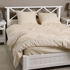 Купить Комплект постельного белья Villata Softline Бежевый 1.5 спальный, поплин, наволочки 70х70 см / Народный дискаунтер ЦЕНАЛОМ