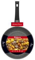 Купить Сковорода Sakura серия Каменная SA-F06-24, 24 см, со съемной ручкой / Народный дискаунтер ЦЕНАЛОМ