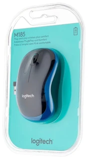Мышь беспроводная Logitech Wireless Mouse M185 Blue USB 