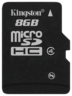 Карта памяти MicroSD Kingston 8Gb Class 4 (SDC4/8GBSP)