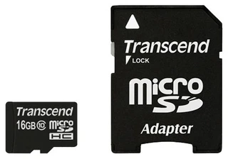 Карта памяти microSDHC Transcend 16Gb Class 10