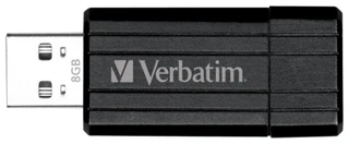 Флеш накопитель Verbatim PinStripe 8Gb черный