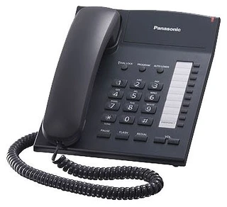 Телефон Panasonic KX-TS2382RUB Черный, однокнопочный набор 20 номеров, повторный набор номера, тональный набор, регулятор уровня громкости в трубке, регулятор громкости звонка 