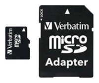 Карта памяти MicroSD Verbatim 16Gb Class 10 + SD adapter
