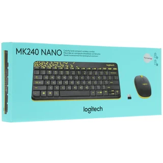 Комплект беспроводной Logitech Wireless Combo MK240 Nano Black-Yellow 