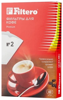Фильтры Filtero Premium №2 для кофеварок, 40 шт. 