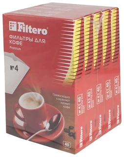 Фильтры Filtero Premium №4 для кофеварок, 40 шт. 