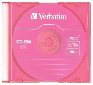 Диск CD-RW Verbatim 700Mb 8-12x Slim Color, 1 шт