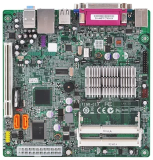 Материнская плата MB TIGD-CI3 + intel Atom D525 Oem (2*SO-DIMM DDR-III, видео GMA 3150 , звук HDA 5.1, net 1Gb, 2*SATA, mini-ITX