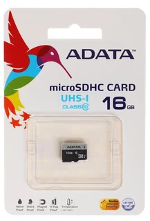 Карта памяти microSD ADATA Premier 16Gb + SD adapter (AUSDH16GUICL10-RA1) 
