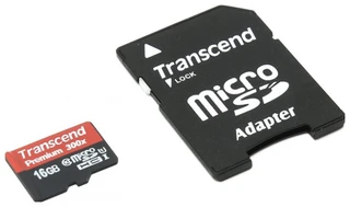 Карта памяти MicroSD Transcend Class 10 UHS-I + адаптер SD 16Gb (TS16GUSDU1)