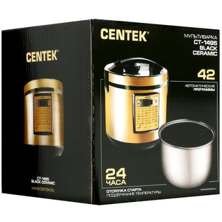 Мультиварка CENTEK CT-1495 Black Ceramic золотой/черный 