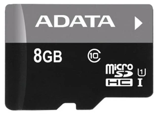 Карта памяти MicroSD A-DATA 8Gb Class 10 UHS-I + адаптер SD 