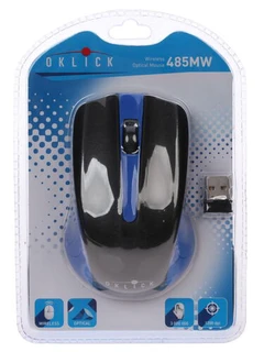 Мышь беспроводная OKLICK 485MW Black-Blue USB 