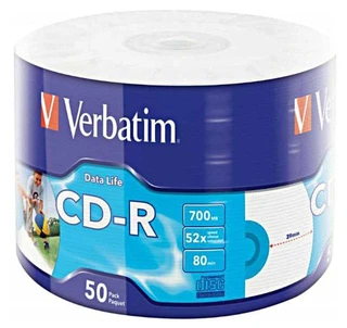 Диск CD-R Verbatim 700Mb 52x Printable, 50 шт