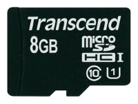 Карта памяти MicroSDHC Transcend 8Gb Class 10 UHS-I + адаптер SD