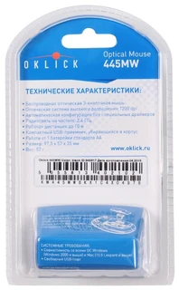 Мышь беспроводная OKLICK 445MW Black USB 