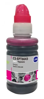 Контейнер с чернилами Cactus CS-EPT6643, 100 мл, пурпурный 