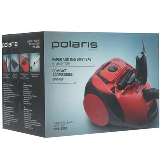 Пылесос Polaris PVB 1801 красный/черный 